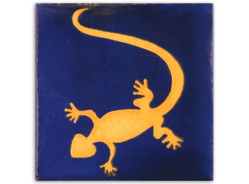 Handbemalte fliese gecko - handbemalte,