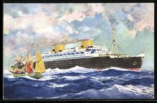 Künstler-AK Passagierschiff