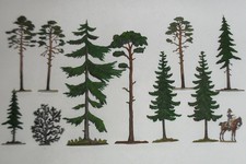 Zinnfiguren, Flachfiguren, Diverse Bäume, SB