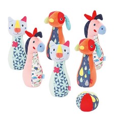 Fehn Kinder Kegelspiel COLOR Friends - Bowling Set Wurfspiel - Kegeln aus weiche