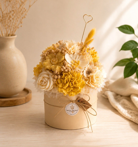 Blumengesteck runde box - blumengesteck,