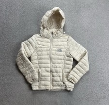 THE NORTH FACE Damen Jacke Gr S Daunenjacke Winterjacke Puffer Logo 12410 Beige