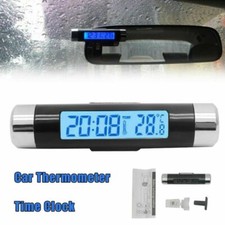 Auto KFZ Thermometer Digital LCD Temperatur Anzeige Messer Termometer + KFZ UHR