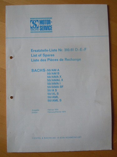 Sachs ersatzteilliste - sachs,