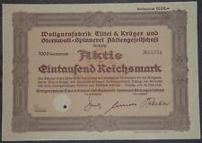 Wollgarnfabrik Tittel & Krüger und Sternwoll 1942 1000 RM