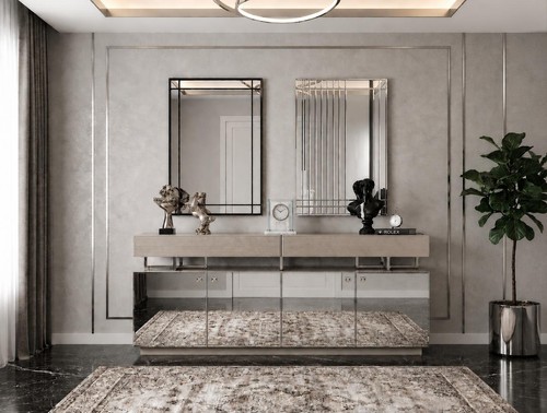 Sideboard spiegel beige modern - sideboard,