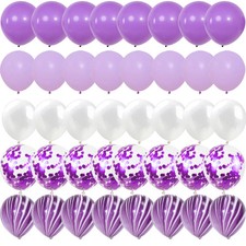 Lila Metallic-Latex-Konfettiballons für Hochzeit, Geburtstag und Partydeko