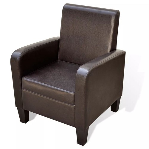 Sessel braun kunstleder - braun,