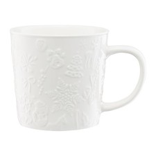 AMBITION Weihnachtsbecher Kaffebecher Weihnachtstasse Tee Frosty 380 ml weiß 