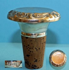 Antik 835er Silber Zierkorken / Flaschenkorken Antique Metalwork Bottle Stopper