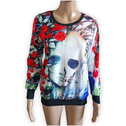 Damen gothic sweatshirt - damen, skull