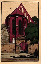 Stralsund, Katharinen-Kirche, Steindruck AK, 1920 nach Berlin versandt