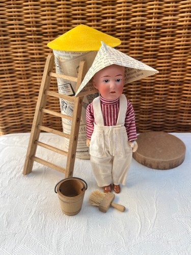 Antike porzellankopfpuppe mit - antike,