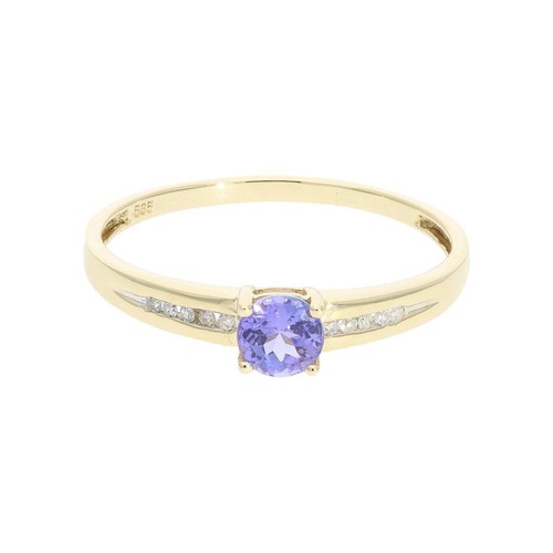 Tansanit ring 585er gold - tansanit,