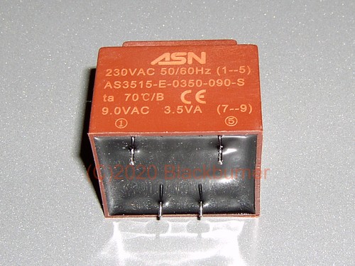 Printtrafo 230v ac - 230v, 9v