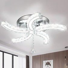 24W LED Kristall Deckenleuchte Kronleuchter Pendelleuchte Deckenlampe Wohnzimmer