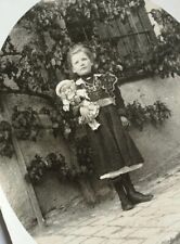 Mädchen Puppe Foto Antik Halloween Deko Spooky Gothic Schwarz Weiß Bild Um 1910