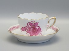 Herend Moccatasse mit Untertasse Apponyi Purpur.