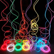 EL Kabel Leuchtdraht 1-5M LED Neon Wire Lichtschnur Glühen Drahtlicht Party Deko