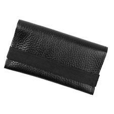 Tabakbeutel Leder schwarz, 9 x