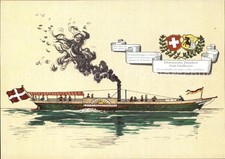 Dampfer Seitenrad Dampfboot Stadt Schaffhausen Schweiz 