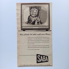 1958 SABA Fernseher Augsburger Puppenkiste Werbeanzeige Reklame Advertising