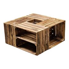 4 x Holzkiste NEU geflammt 50 x 40 x 30cm - Ideal als Couchtisch oder Regal-