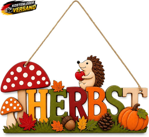 Holz schriftzug herbstdeko - holz,