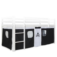 Hochbett Vorhang Umrandung Kinder 3-teilig Spiel Bett Pirat Schwarz Homestyle4u