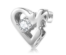 Charm Perle Herz Bead 925