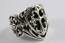 TEMPELRITTER KNIGHT FREIMAURER LILIEN RING SIEGELRING ECHT 925 SILBER / 501