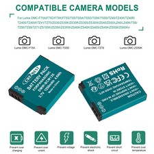 2x 3.7V DMW-BCM13E Akku+Ladegerät Für Panasonic Lumix DMC-FT5,TZ58,TS6,TS5,LZ40