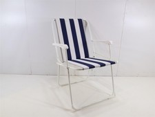 Best Chiemsee Klappsessel, blau-weiß Campingstuhl