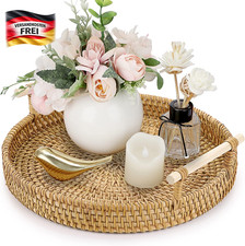 Rattan Serviertablett rund 24