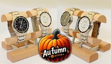 2 Stück Uhrenaufsteller Uhrenhalter Uhrenständer  Buche/Edelstahl