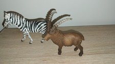 2 SCHLEICH Tiere Zebra u. Steinbock 