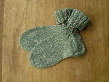 NEU * Handmade * Woll Socken Strümpfe handgestrickt grün beige meliert Gr. 37/38