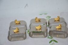 Serviettenringe mit ente, 6er-Set aus Edelstahl
