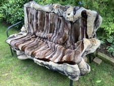 Pelzdecke Wolf und Waschbär 190 x 145 cm Unikat-traumhaft schön-