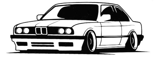 E30 silhouette auto - auto, aufkleber