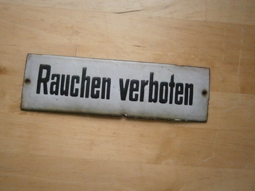 Antikes emailschild rauchen - antikes, "rauchen