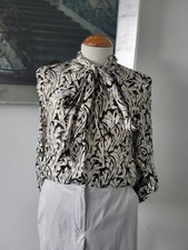 NEU Luisa Cerano Schluppen Schleife Bluse Gr 36  Gold  Schwarz Glitzer  Details