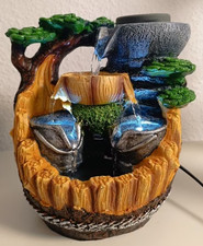 Springbrunnen für Innen, Zimmerbrunnen Natur LED Tisch Wasserfall