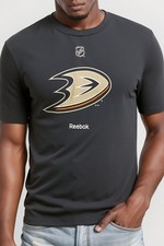 NHL T-Shirt Anaheim Ducks Reebok Schwarz L Ice Hockey Sportswear Herren USA
