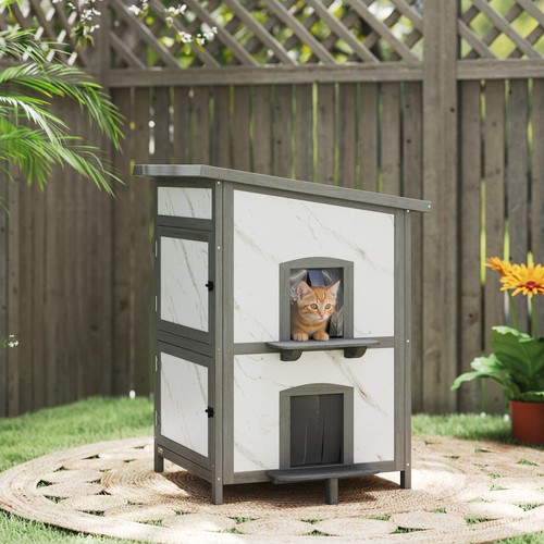 Pawhut katzenhaus aus holz - pawhut,