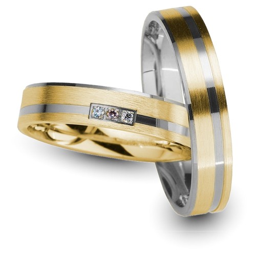 Paar trauringe 750 gold gelb - 1,