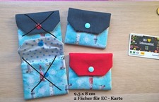 Mini Geldbörse Portemonnaie 2 Fächer Handarbeit Handmade Maritim Leuchtturm