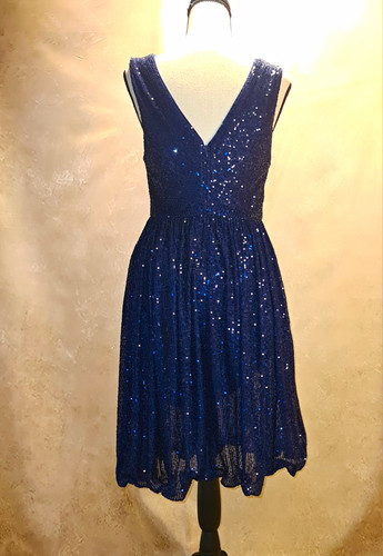 Damen abendkleid blau - blau, m