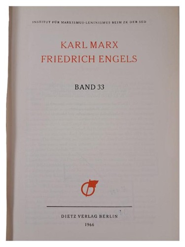Marx engels werke band - engels,