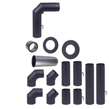 Rauchrohr Ø 130 mm Kaminrohr Ofenrohr Rauchabzugsrohr Kaminofen Rohrset